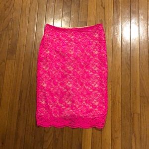 HOT pink pencil skirt